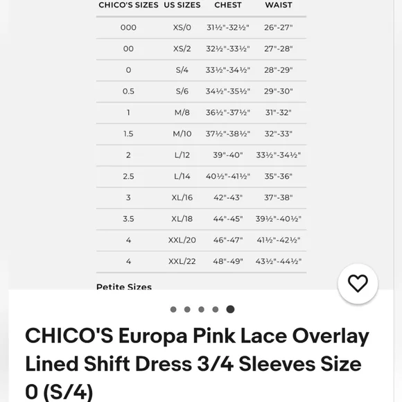 Chico's europa Pink Lace Dress Sz 1 Medium *box 2 - Picture 6 of 8